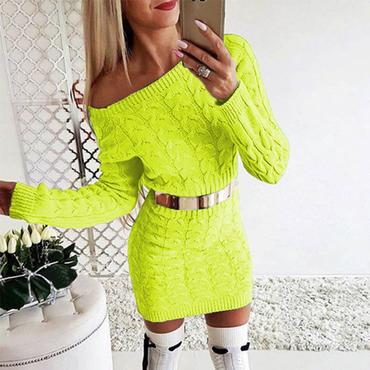 Women Sweater Dress Knitted Sexy Off Shoulder