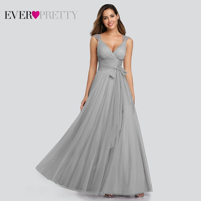Prom Long Elegant Dress V-neck Sleeveless A-line Tulle Teal Prom Dress