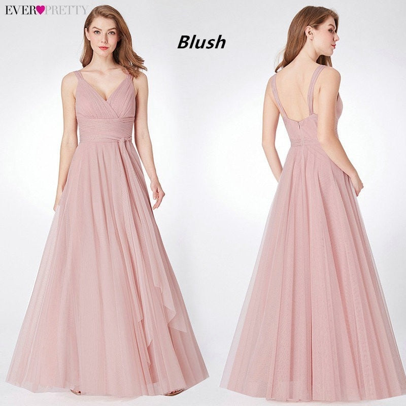 Prom Long Elegant Dress V-neck Sleeveless A-line Tulle Teal Prom Dress