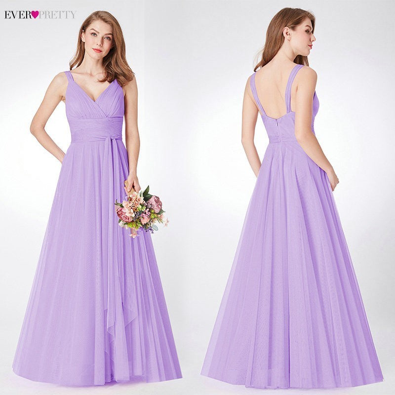 Prom Long Elegant Dress V-neck Sleeveless A-line Tulle Teal Prom Dress