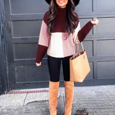 New Women Sweater Autumn And Winter Polyester Casual Color Pullover Sweater