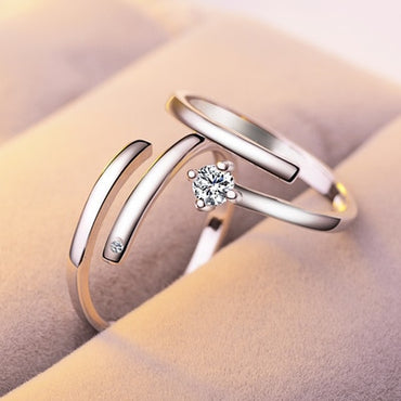 1 Set Sell Adjustable Lovers Zircon Engagement Rings for Women