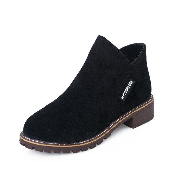Women Martin Boots Autumn Winter Boots Classic Zipper Snow Ankle Boots