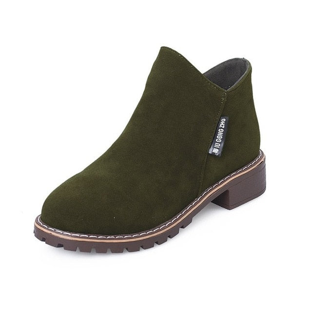 Women Martin Boots Autumn Winter Boots Classic Zipper Snow Ankle Boots