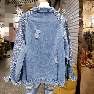 Spring and autumn women's denim jacket