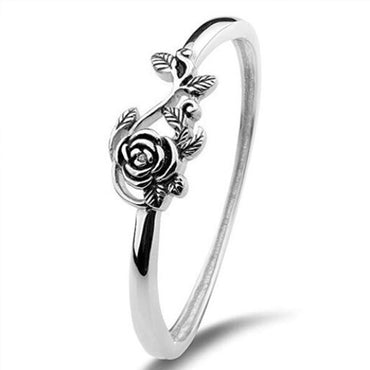 Vintage Blacke Rose Shaped Women Rings