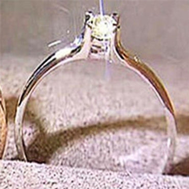 Simple Cubic Zirconia Small Stone Thin Ring Rose Gold Engagement Rings For Women