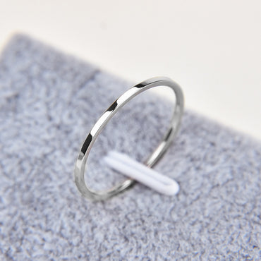 1MM Thin Titanium Steel Silver-color Couple Ring