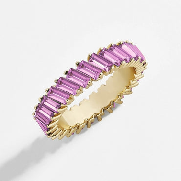 New Boho Rainbow Cz Stone Stacking Ring For Women