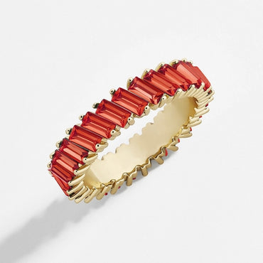 New Boho Rainbow Cz Stone Stacking Ring For Women