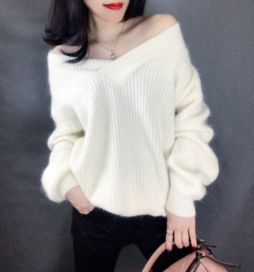 2020 New Soft Warm Women Sweater V-shape