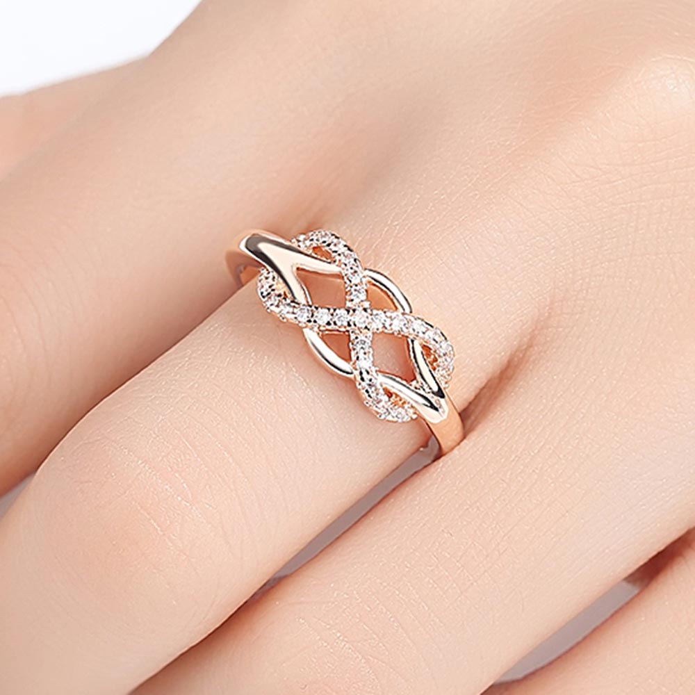 New Cubic Zirconia Crystal Infinite Rings For Women