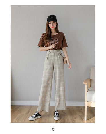 Spring Summer New High Waist Thin Chiffon Wide Leg Pants Women's Loose Casual