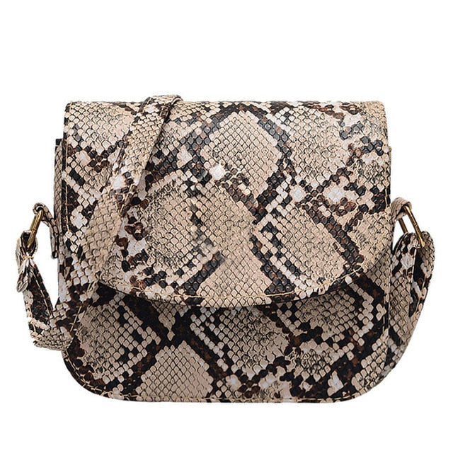 New fashion women's outdoor buckle snake pattern Messenger bag mobile phone