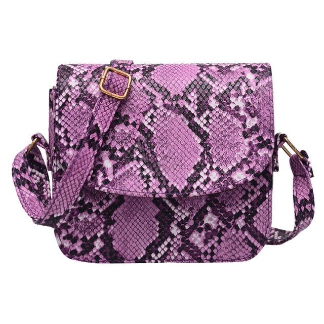 New fashion women's outdoor buckle snake pattern Messenger bag mobile phone
