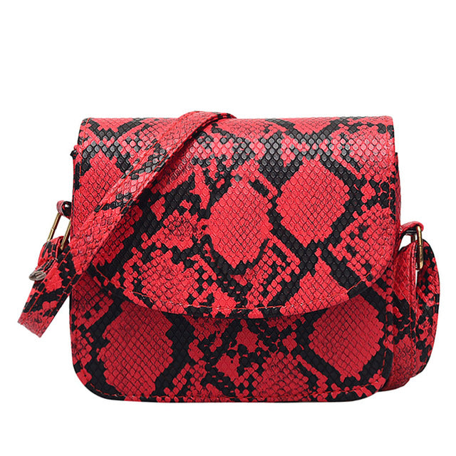 New fashion women's outdoor buckle snake pattern Messenger bag mobile phone