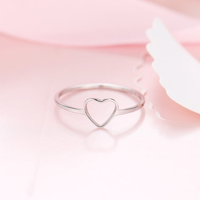 New Fashion Gold Color Heart Shaped Wedding Rings for Woman