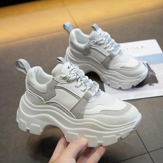 Women Chunky Sneakers Vulcanize Shoes Korean Fashion