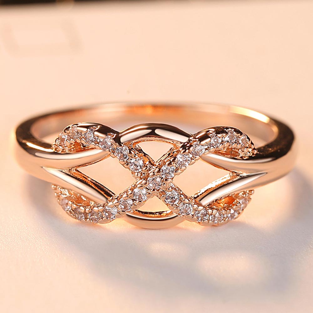 New Cubic Zirconia Crystal Infinite Rings For Women