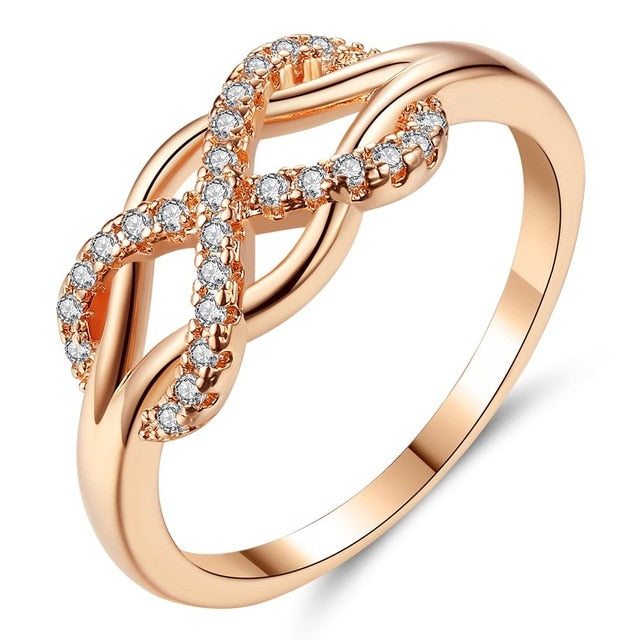 New Cubic Zirconia Crystal Infinite Rings For Women
