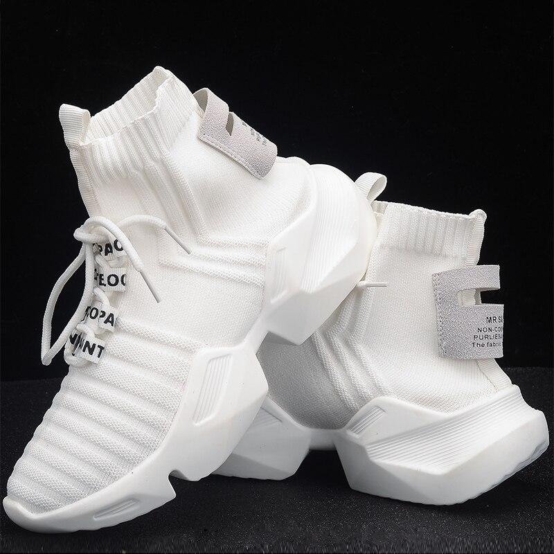 High-top Platform Sneakers Women Knitted Casual  Shoes