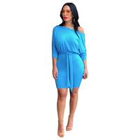 Autumn and Winter New Solid Color Women's Dress Europe and America Best Selling
