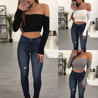 Summer Women Cotton Knitted Knitwear Crop Tops