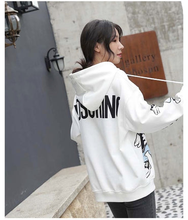 2020 Spring New Style Hoodie Women's Hooded Versatile Cartoon Printed