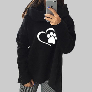 New Women Hoodies Scarf Collar Casual Sweatshirts Pullovers for Female