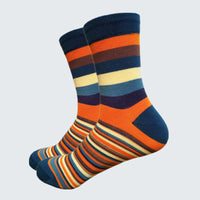 5 Pairs Casual Mens Socks Chromatic Stripe