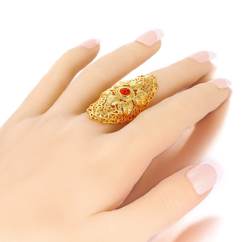 New Ethiopian Red Stone Wedding Ring for Women