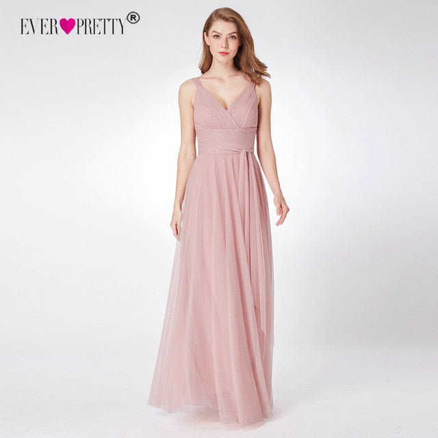 Prom Long Elegant Dress V-neck Sleeveless A-line Tulle Teal Prom Dress