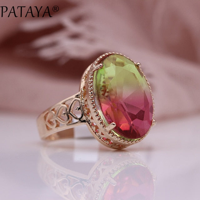 New Oval Tourmaline 13 Colors Luxury Rings Women