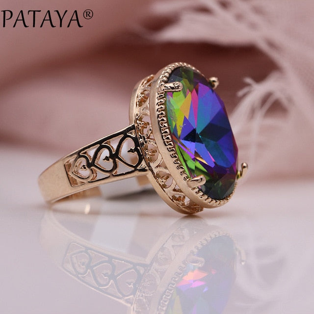 New Oval Tourmaline 13 Colors Luxury Rings Women