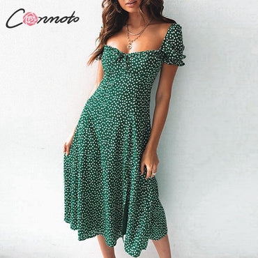 Vintage Party Dress Square Collar Ruffle Elegant Sexy Dress