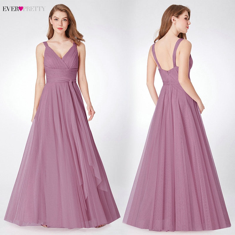 Prom Long Elegant Dress V-neck Sleeveless A-line Tulle Teal Prom Dress